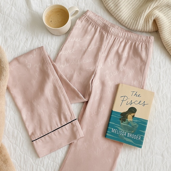 Victoria’s Secret Pink Satin Lounge Pants M Y2K Logo PJ Wide Leg Cozycore Hygge - Picture 3 of 14